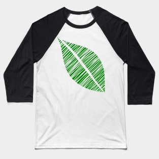 Green Leaf Minimal Modern Botanical Pattern Baseball T-Shirt